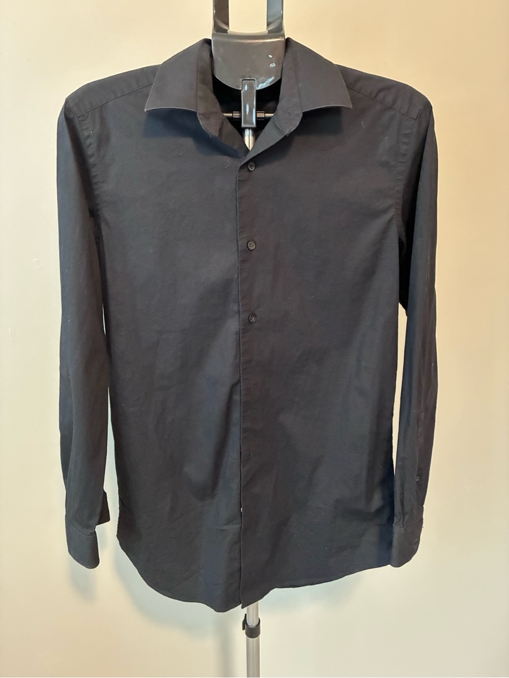 Apt 9 Men’s 15 32/33 Black Stretch Slim Fit Button Down Dress Shirt